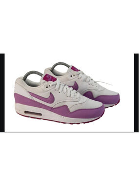 Nike Air Max 1 Essential White/Fuchsia Glow-Fuchsia Flash 599820-116 Wms sz 8.5